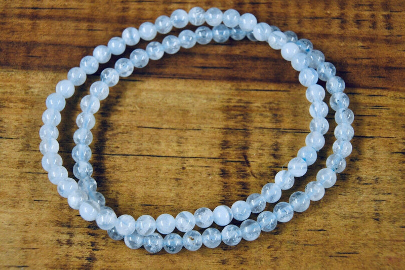 Blue Lace Agate Bracelet (4mm)