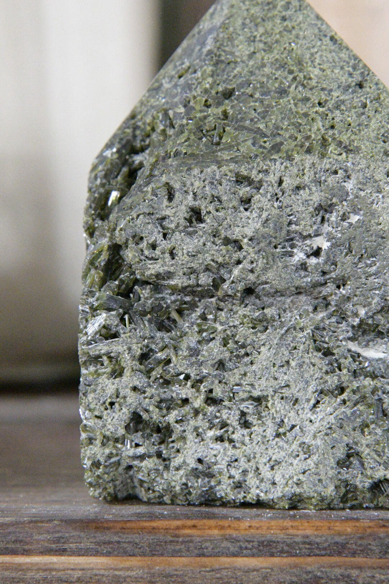 Epidote Raw Top Polished Point