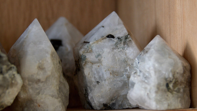 Rainbow Moonstone Raw Top Polished Point