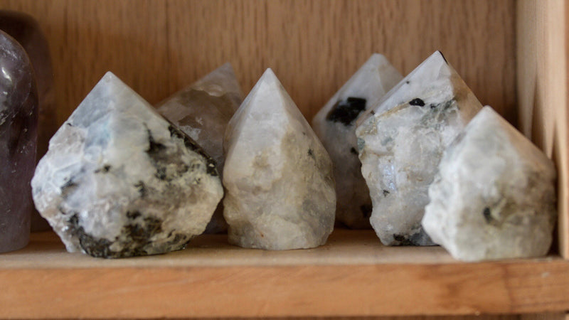 Rainbow Moonstone Raw Top Polished Point