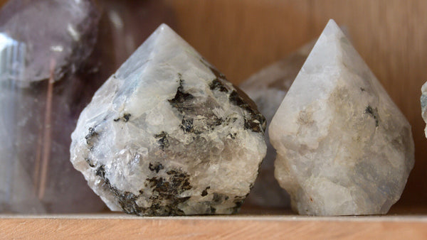 Rainbow Moonstone Raw Top Polished Point