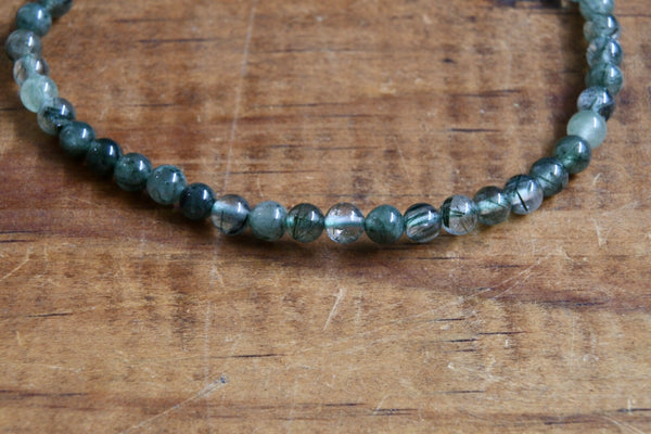 Green Rutilated Quartz Bracelet (4mm)