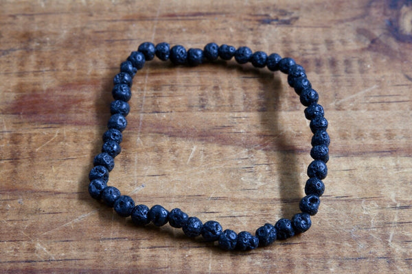 Lava Stone Bracelet (4mm)