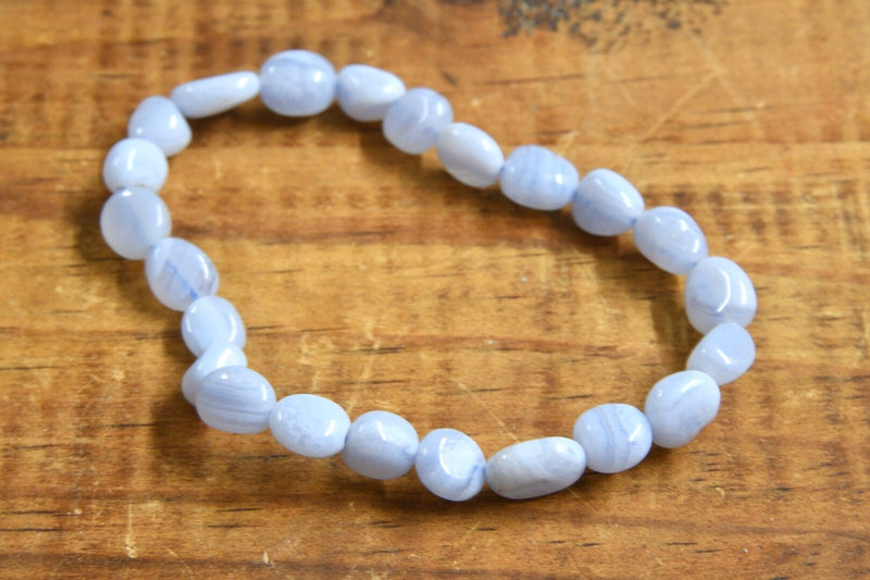 Blue Lace Agate (Pebble) Bracelet