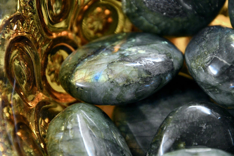 Labradorite Palm Stone - Grade A