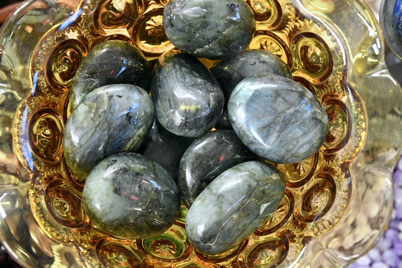 Labradorite Palm Stone - Grade A