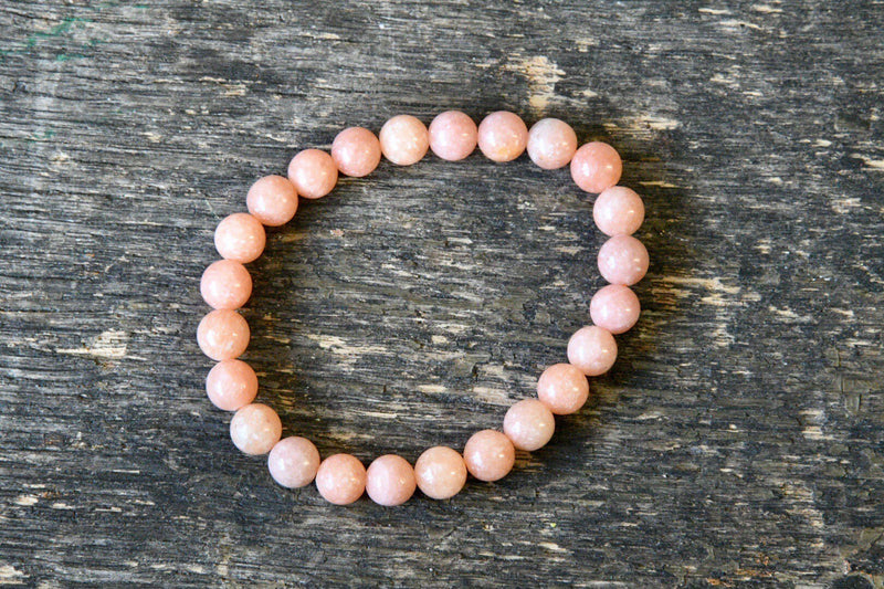 Peach Coral Calcite Bracelet (8mm)