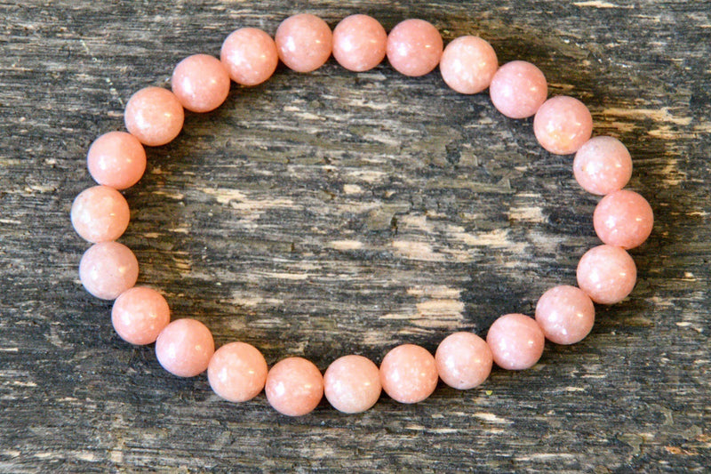Peach Coral Calcite Bracelet (8mm)