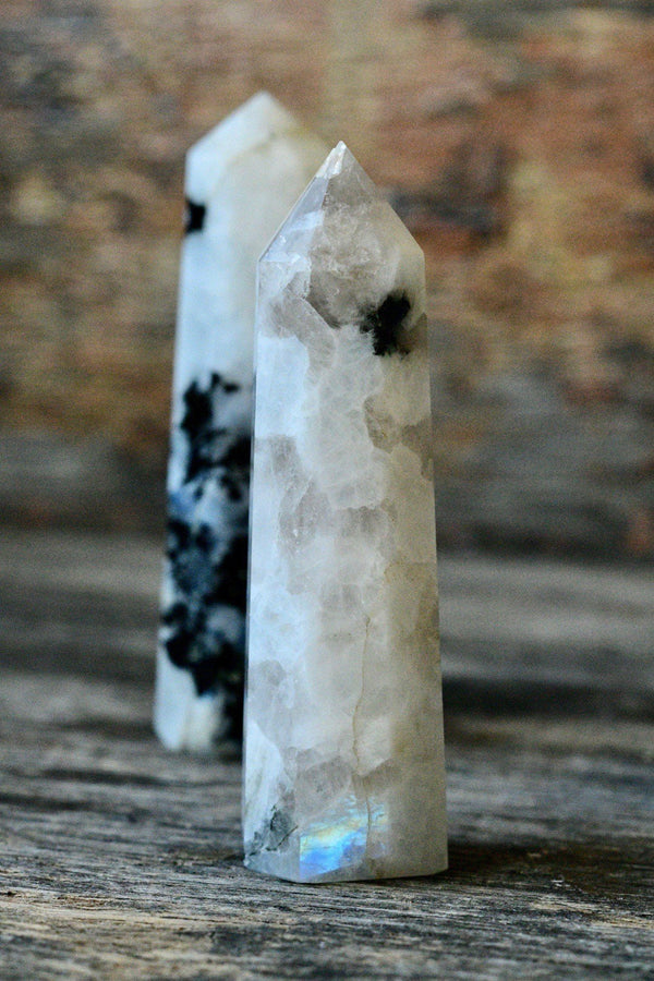 Rainbow Moonstone Obelisk (4”)