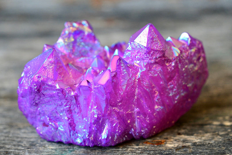 Purple Aura Quartz Cluster
