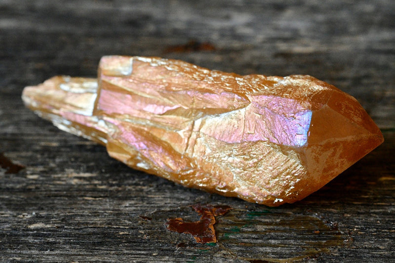 Champagne Aura Quartz Raw Point
