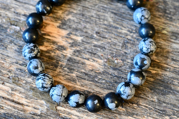 Snowflake Obsidian Bracelet (8mm)