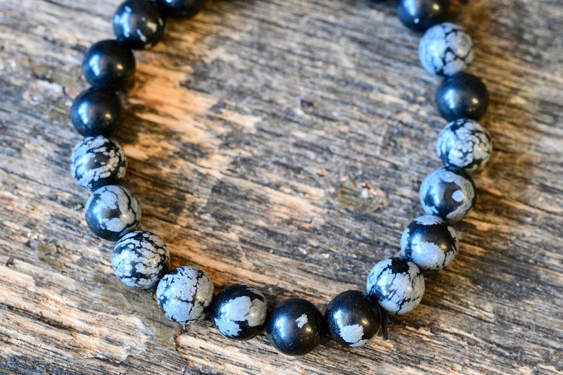 Snowflake Obsidian Bracelet (8mm)