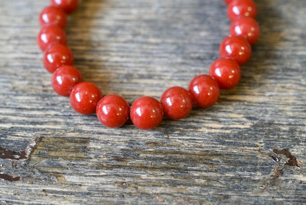 Red “Mountain” Jade Bracelet (8mm)