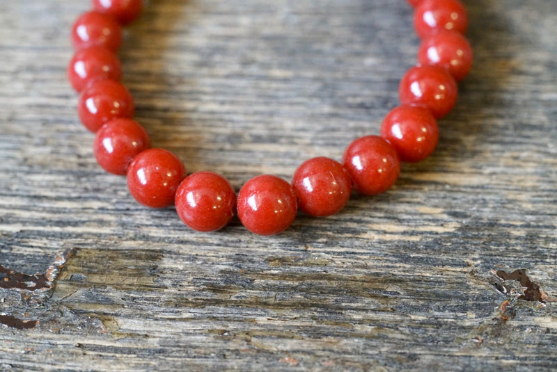 Red “Mountain” Jade Bracelet (8mm)