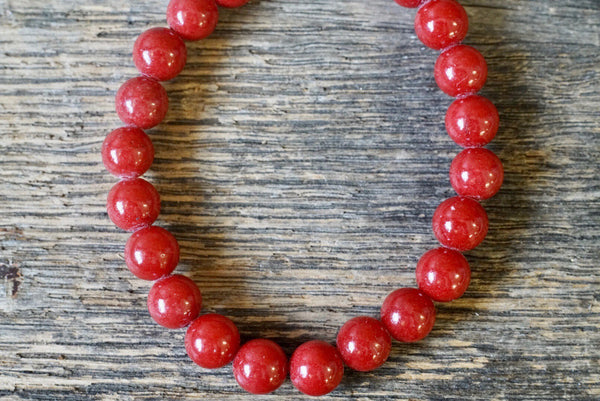 Red “Mountain” Jade Bracelet (8mm)