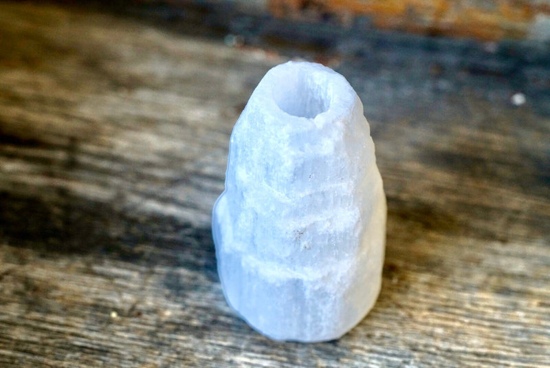 Selenite (2”) Tower Candlestick Holder