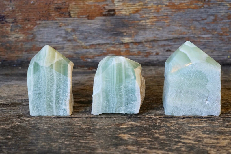 Green Calcite Raw Polished Point