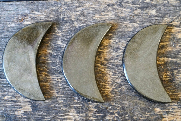 Gold Sheen Obsidian Crescent Moon (3")