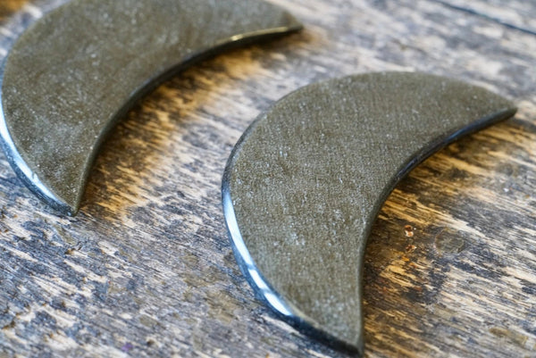 Gold Sheen Obsidian Crescent Moon (3")