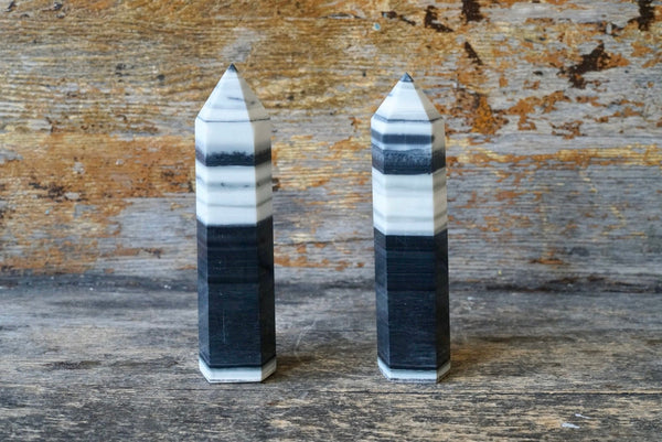 Tai Chi (Zebra) Jasper Obelisk (6”-8”)