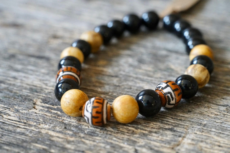 Black Tourmaline + Palo Santo Bracelet (8mm)