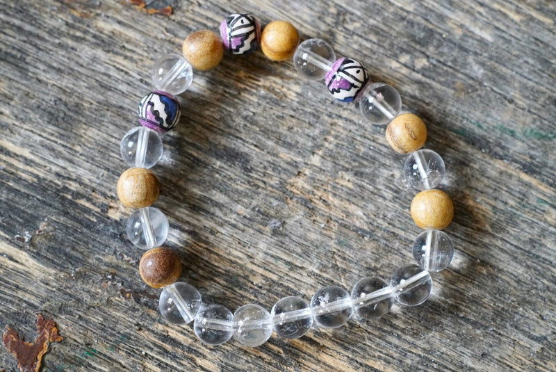 Clear Quartz + Palo Santo Bracelet (8mm)