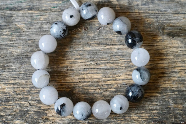 Tourmalinated Quartz Bracelet (12mm)