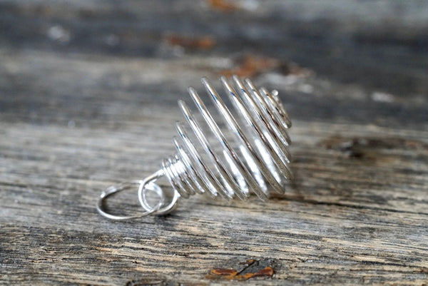 Spiral Crystal Cage Pendant