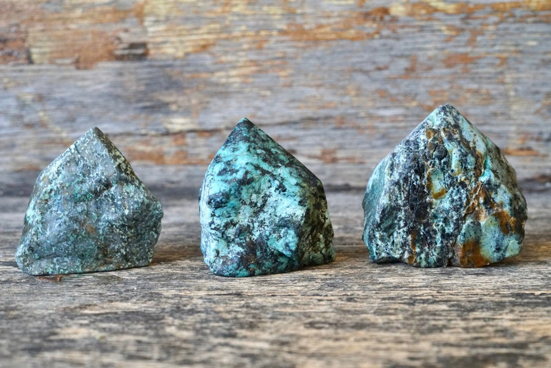 African Turquoise Raw Top Polished Point