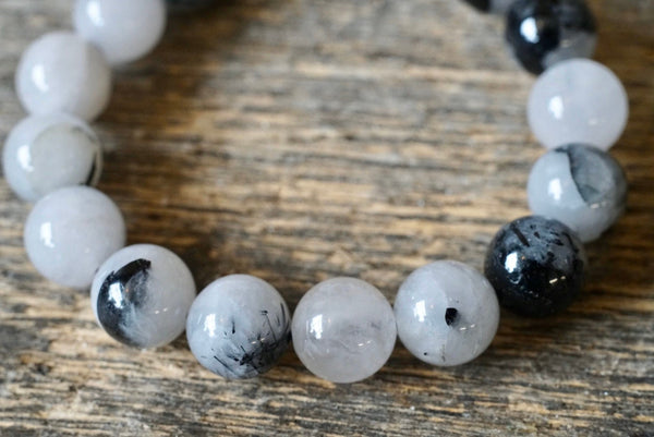 Tourmalinated Quartz Bracelet (12mm)