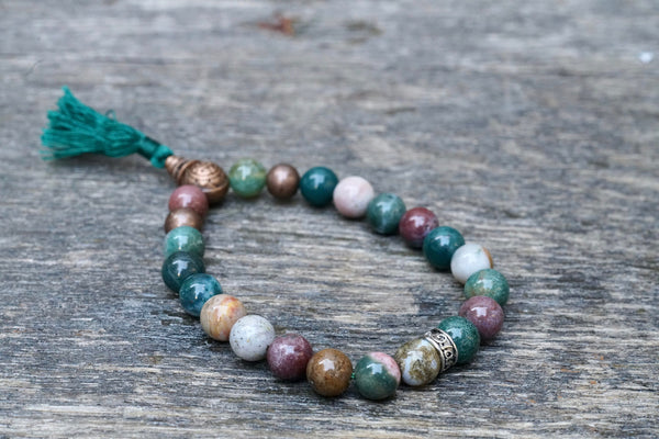 Ocean Jasper + Tassel Bracelet (8mm)