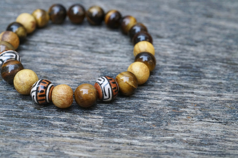 Gold Tiger's Eye + Palo Santo Bracelet (8mm)