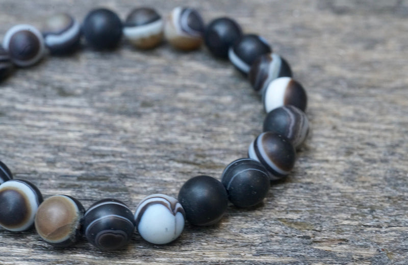 Banded Agate Matte Bracelet (8mm)