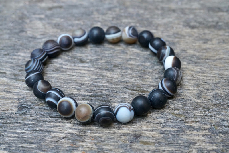 Banded Agate Matte Bracelet (8mm)