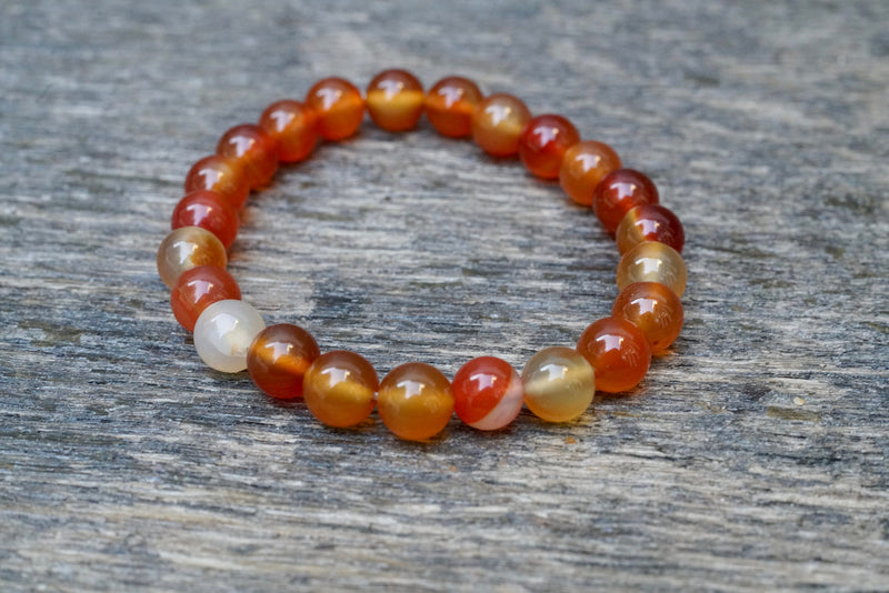 Brown & Red Agate Bracelet (8mm)