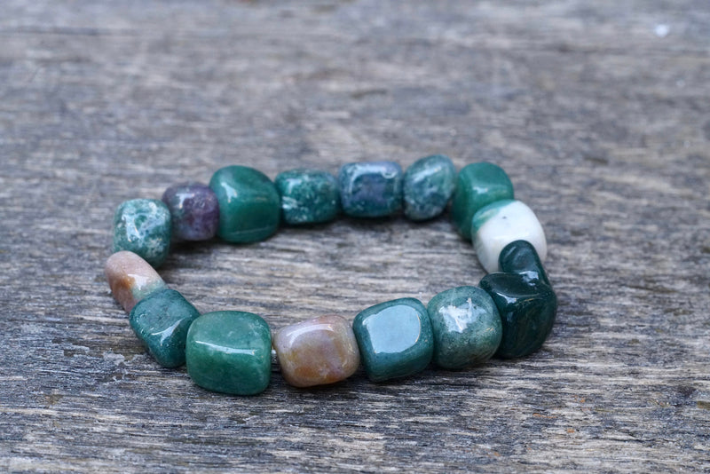 Moss Agate Bracelet (Pebble)