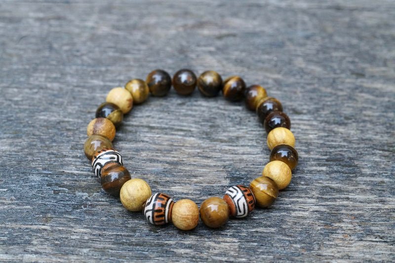 Gold Tiger's Eye + Palo Santo Bracelet (8mm)