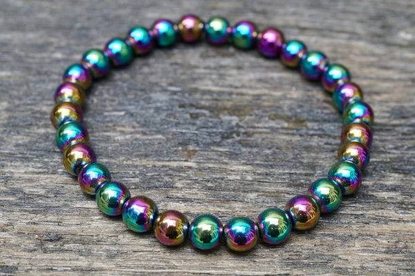 Rainbow Hematite Bracelet (6mm)