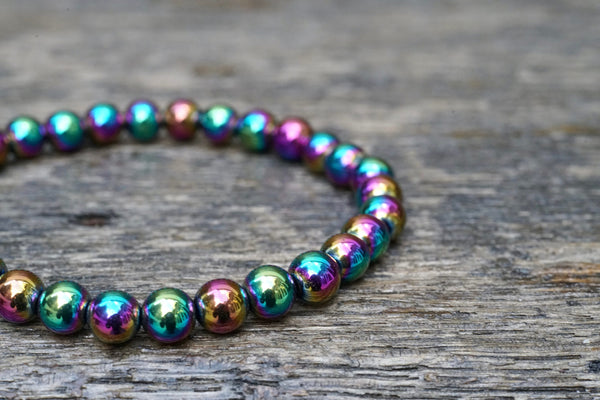 Rainbow Hematite Bracelet (6mm)