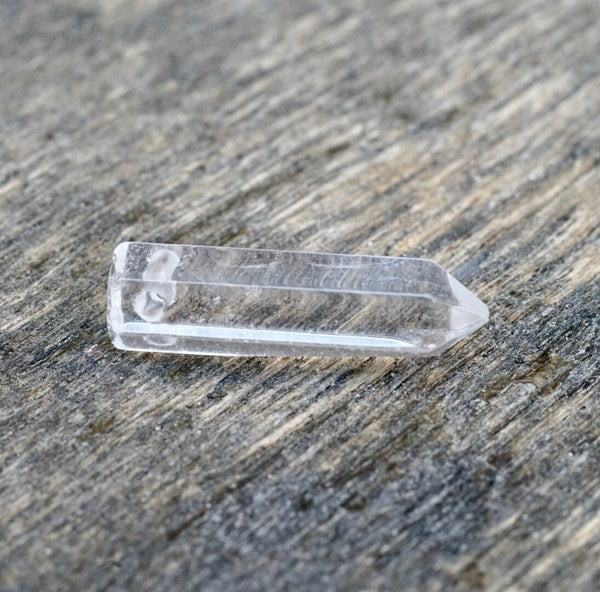 Clear Quartz Drilled Polished Point Pendant (1")