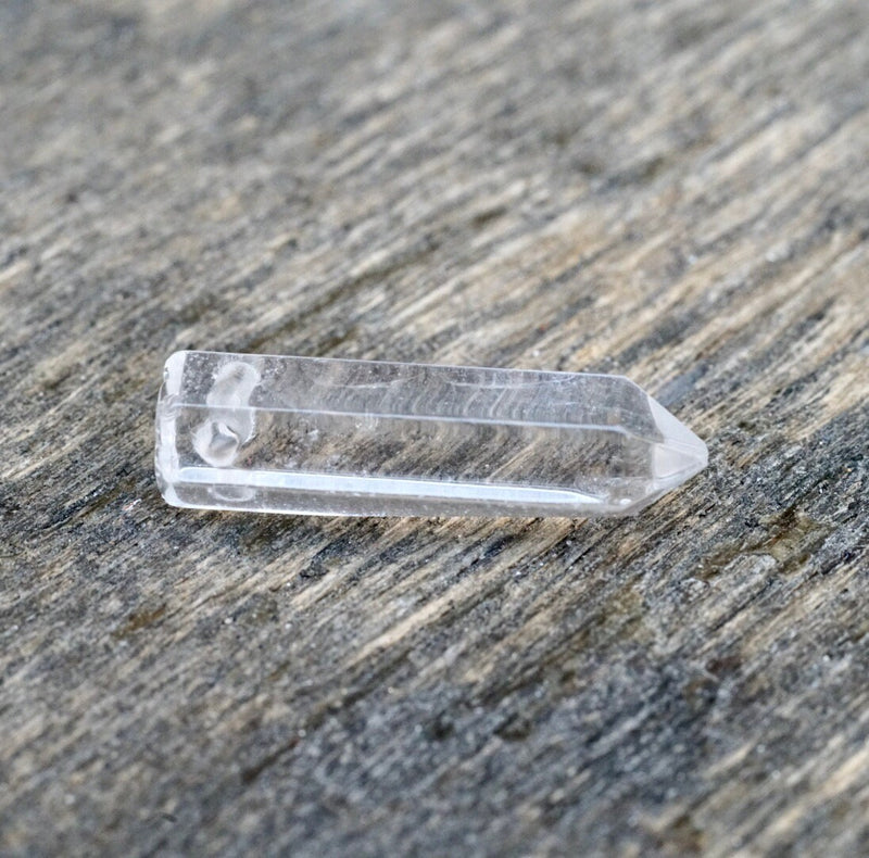 Clear Quartz Drilled Polished Point Pendant (1")