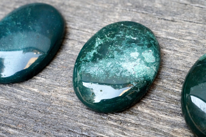 Moss Agate Worry Stone