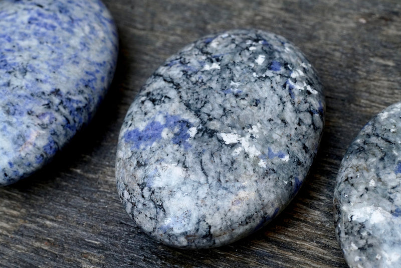 Sodalite in Quartz Palm Stone