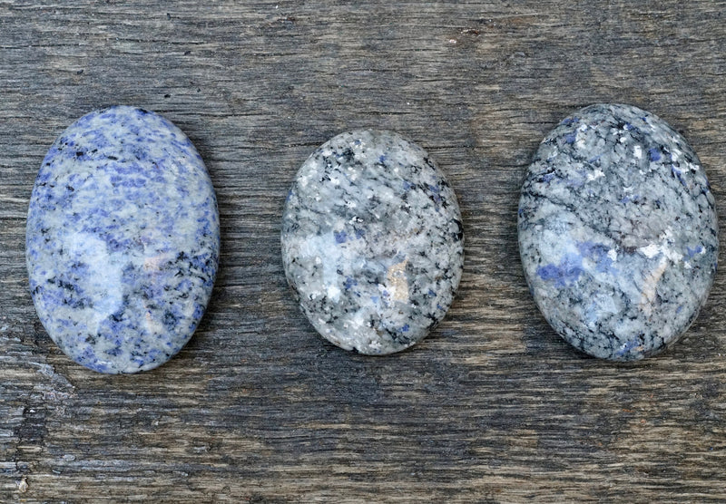 Sodalite in Quartz Palm Stone