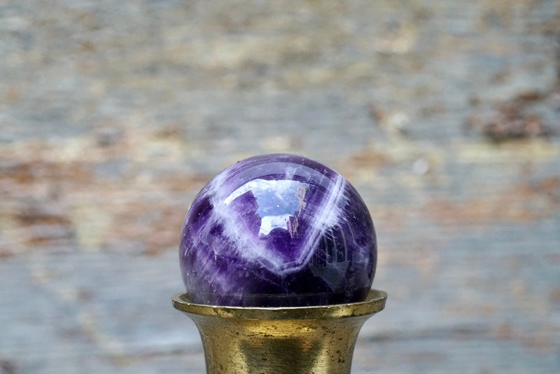 Chevron Amethyst Sphere (1")