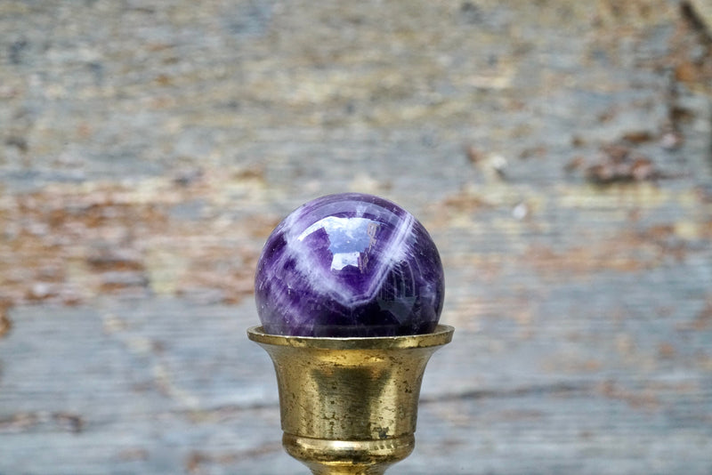 Chevron Amethyst Sphere (1")