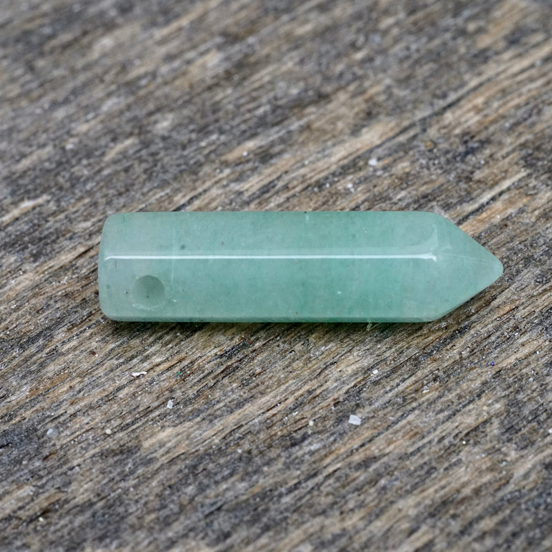 Green Aventurine Drilled Polished Point Pendant