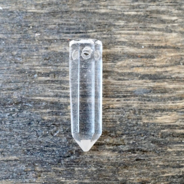 Clear Quartz Drilled Polished Point Pendant (1")