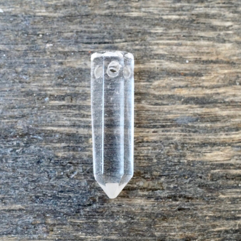 Clear Quartz Drilled Polished Point Pendant (1")